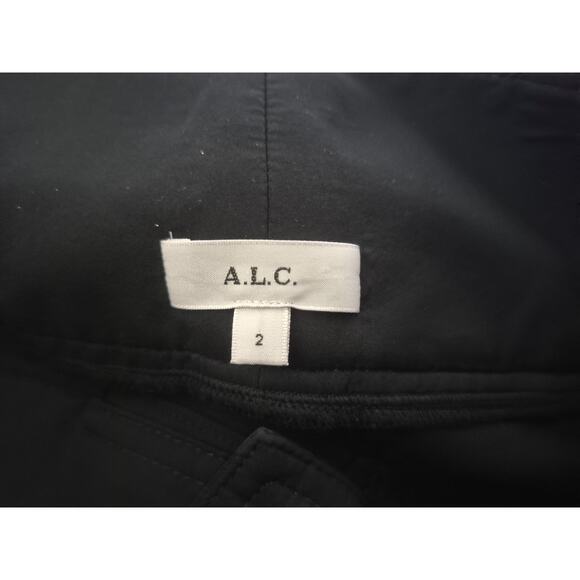 Sold! A.L.C Womens Black Brady Pleated Twill Straight Leg Trouser Pants US 2 - Picture 11 of 11